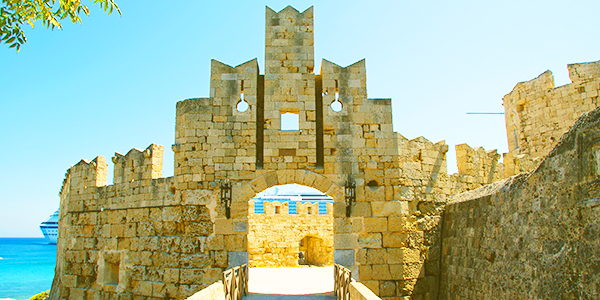 Rhodos town city walls
