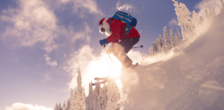 Santa skiing